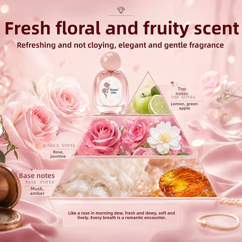 Fresh Rose Fragrance Eau De Toilette Long Lasting Romantic Scent Perfume Elegant Floral Aroma Women Gentle Fragrance Perfume Peaceful Pleasures Health and Wellness