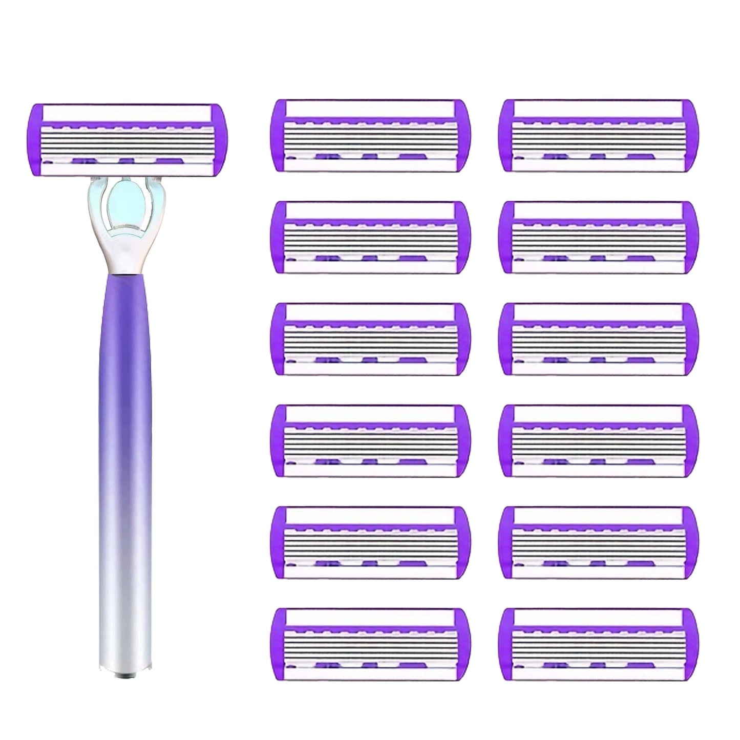 Women's 6-Blade Reusable Razor | Replaceable Head Shaver