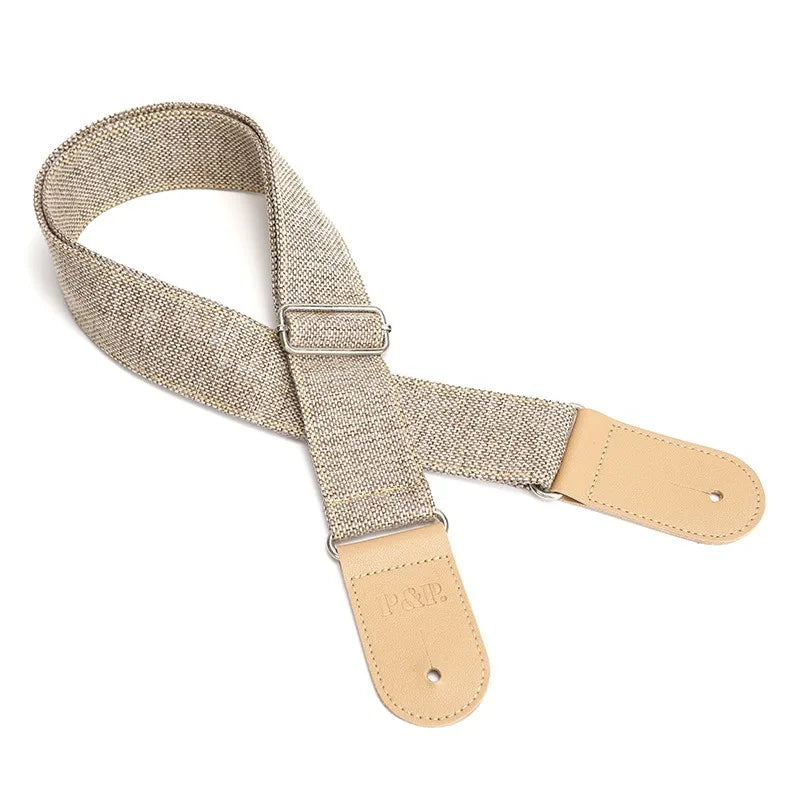 P Guitar Strap Leather Acoustic Widening Straps Classical Wooden