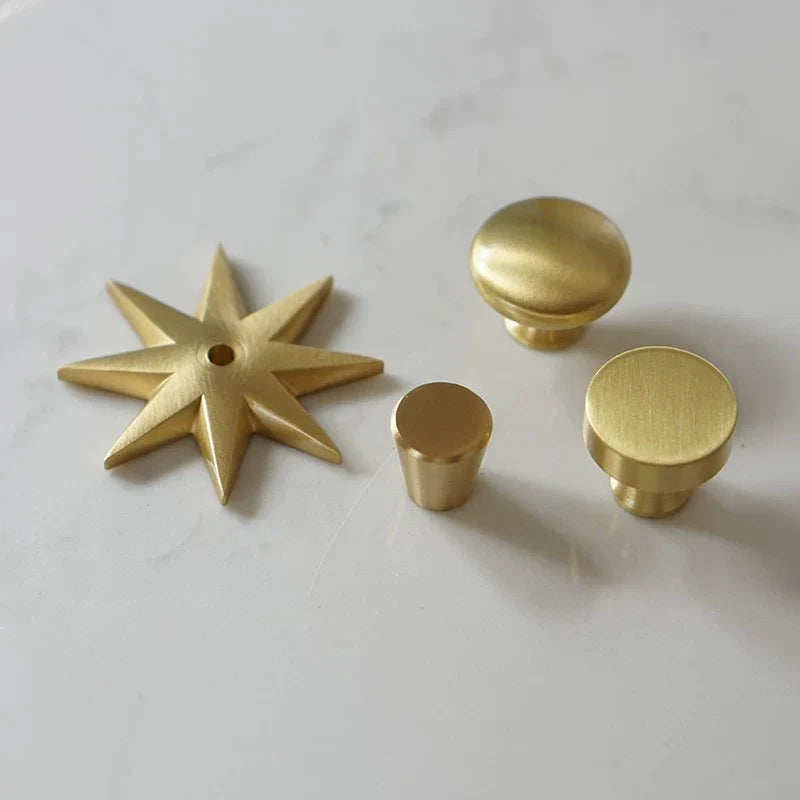 Solid Brass Gold Polka Dot Cabinet Drawer Handle – Luxury