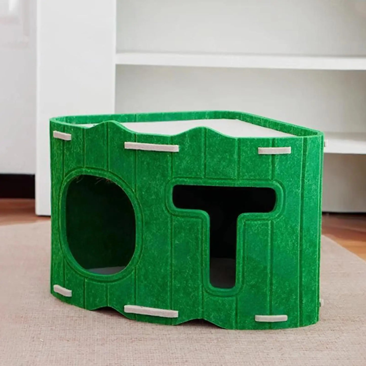 Felt Cat Cave Bed | Semi-Enclosed Double-Entry Pet House