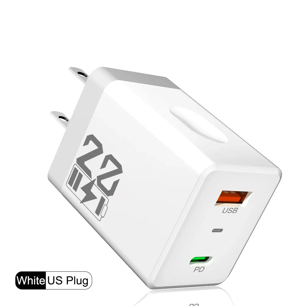 20W USB-A & USB-C Fast Wall Charger – QC 3.0 Quick Charge