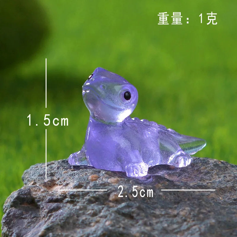 1PCS Mini Lizards Glow At Dark Vivarium DIY Accessories Mimiature Figurines Fairy Garden Decoration Kawaii Animals Ornament Peaceful Pleasures Health and Wellness purple