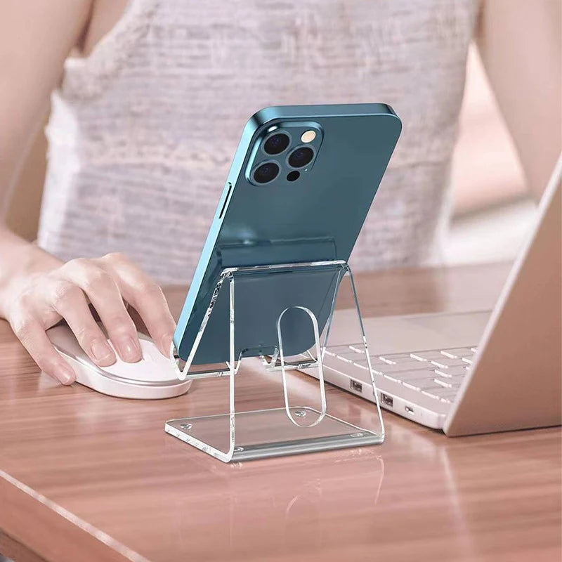 Clear Acrylic Phone Stand – Universal Desktop Holder & Desk Dock