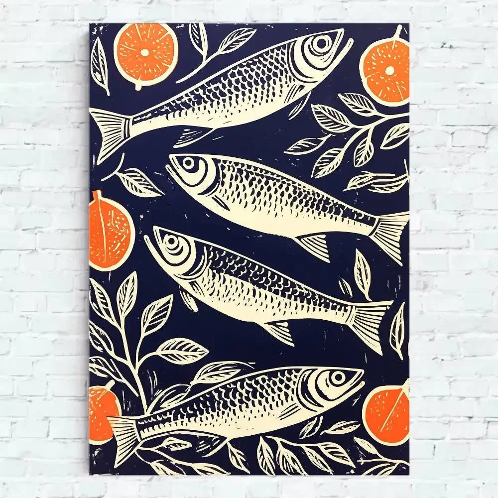 Colorful Ocean Fish Canvas Poster | Unframed Wall Art Print Canvas Wall Art Peaceful Pleasures Health and Wellness TL723 40x50cm Unframed