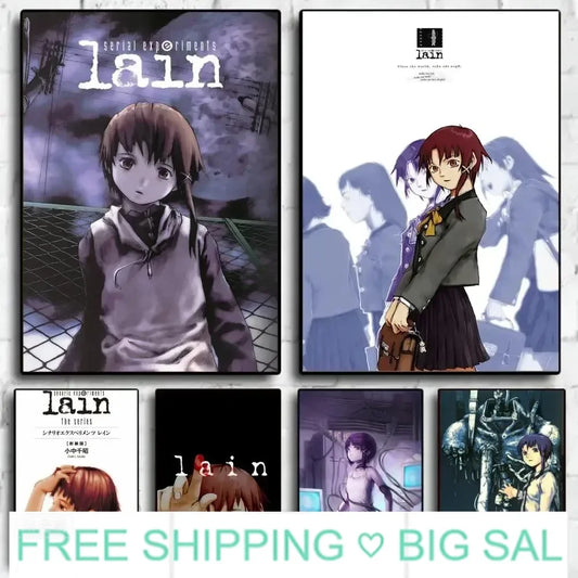 Serial Experiments Lain Anime Canvas Poster | Retro Wall Art Anime Canvas Poster Peaceful Pleasures Health and Wellness