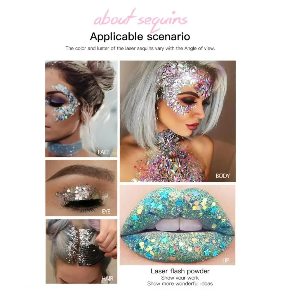HANDAIYAN Body Face Glitter Gel – Waterproof Festival Sequins