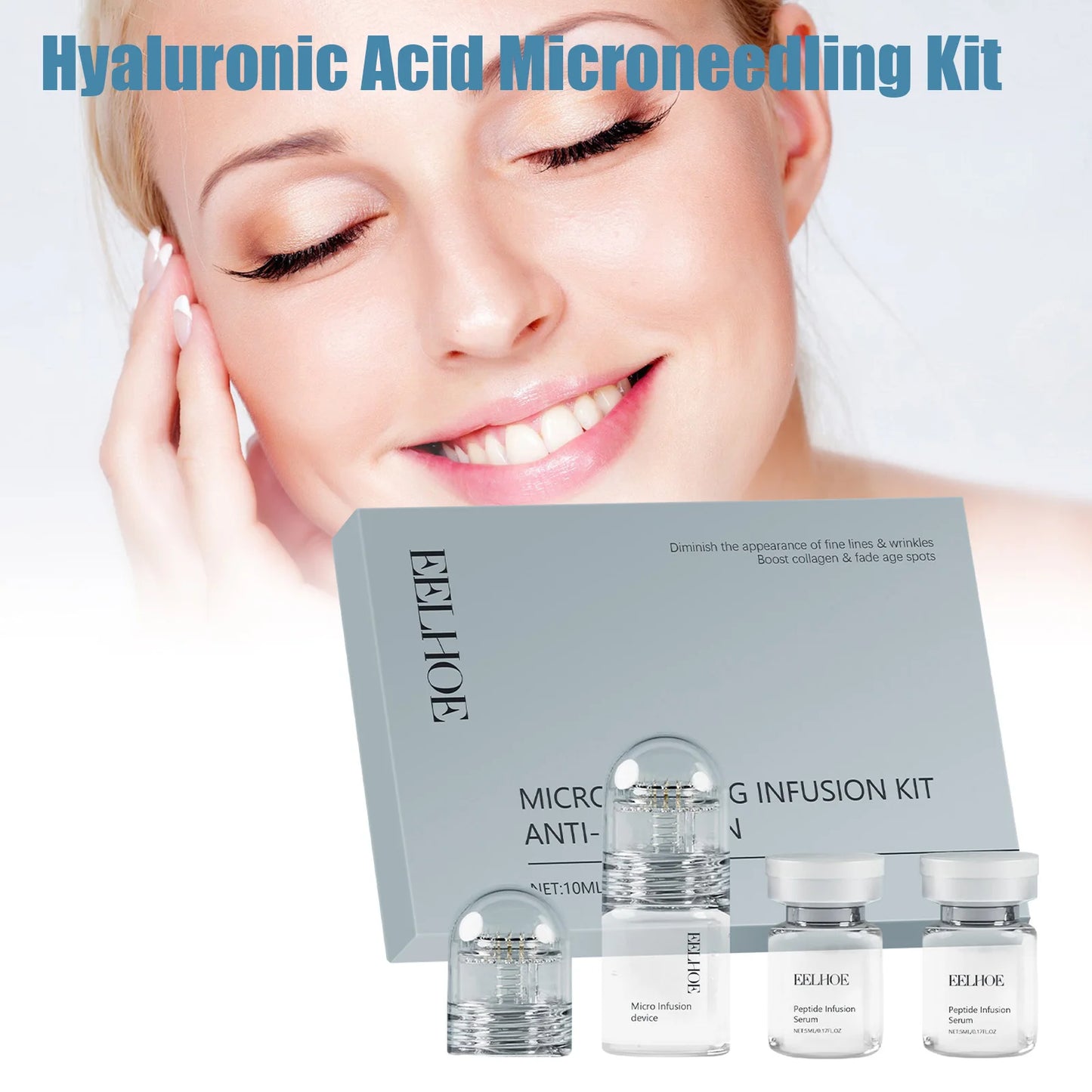 Hyaluronic Acid Microneedle Roller Serum Kit – Firming & Hydrating Peaceful Pleasures Health and Wellness