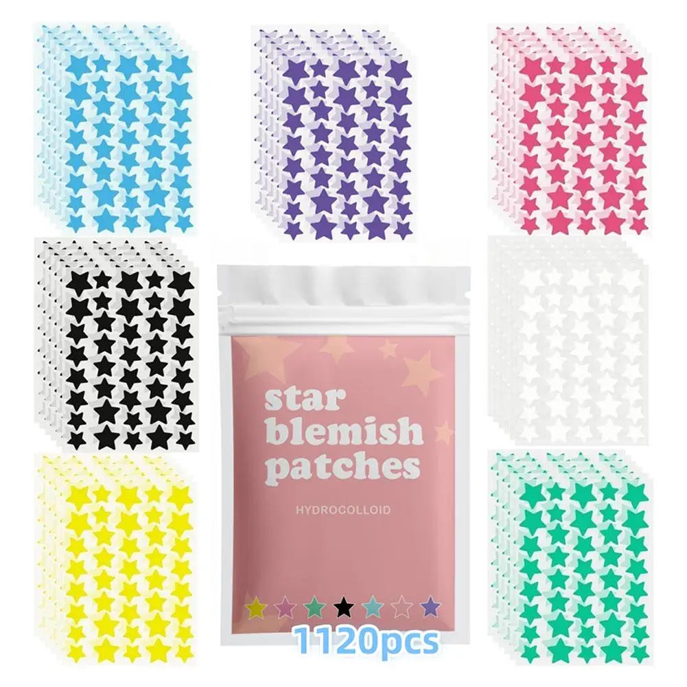 280/1120/1680pcs Star Hydrocolloid Acne Patches,Colorful Star Pimple Patches Ultra-thin Concealer Acne Patches For Face Peaceful Pleasures Health and Wellness A 1120pcs