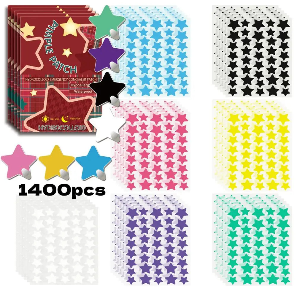 1400pcs Star Hydrocolloid Acne Patches – Invisible & Breathable