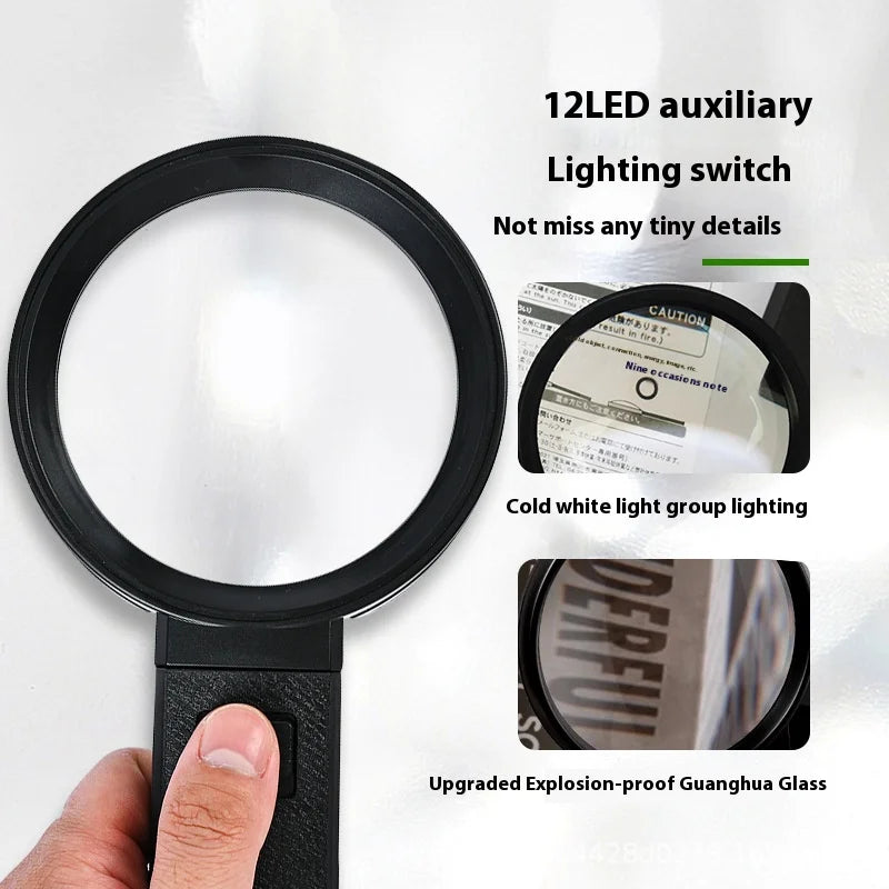 Handheld Magnifying Glass, Led Magnifier-For Seniors Reading, coins Peaceful Pleasures Health and Wellness