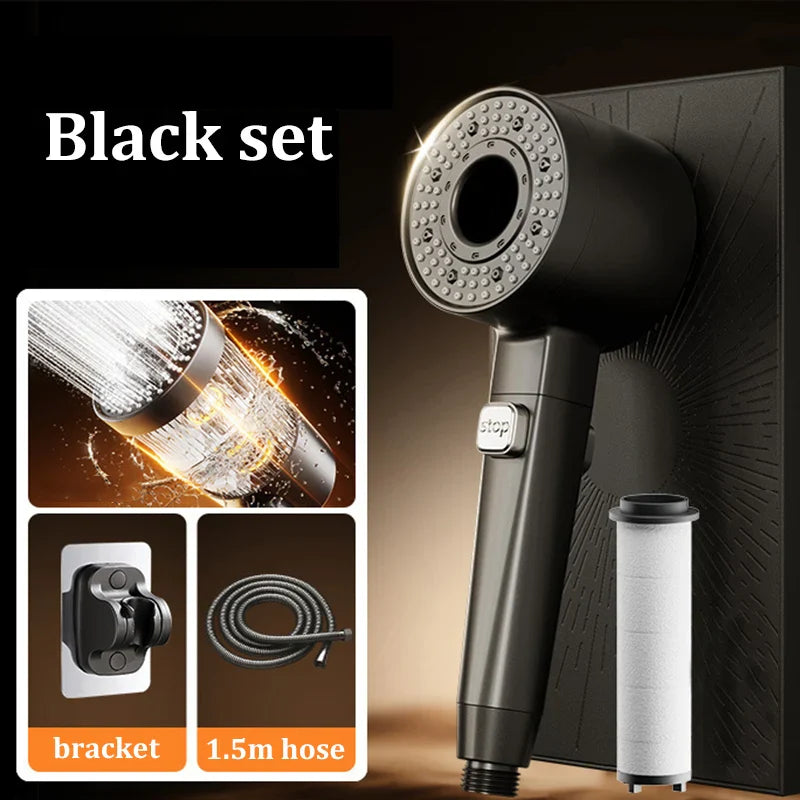 5-Speed Filtered Handheld Shower Head Set – Water Saving