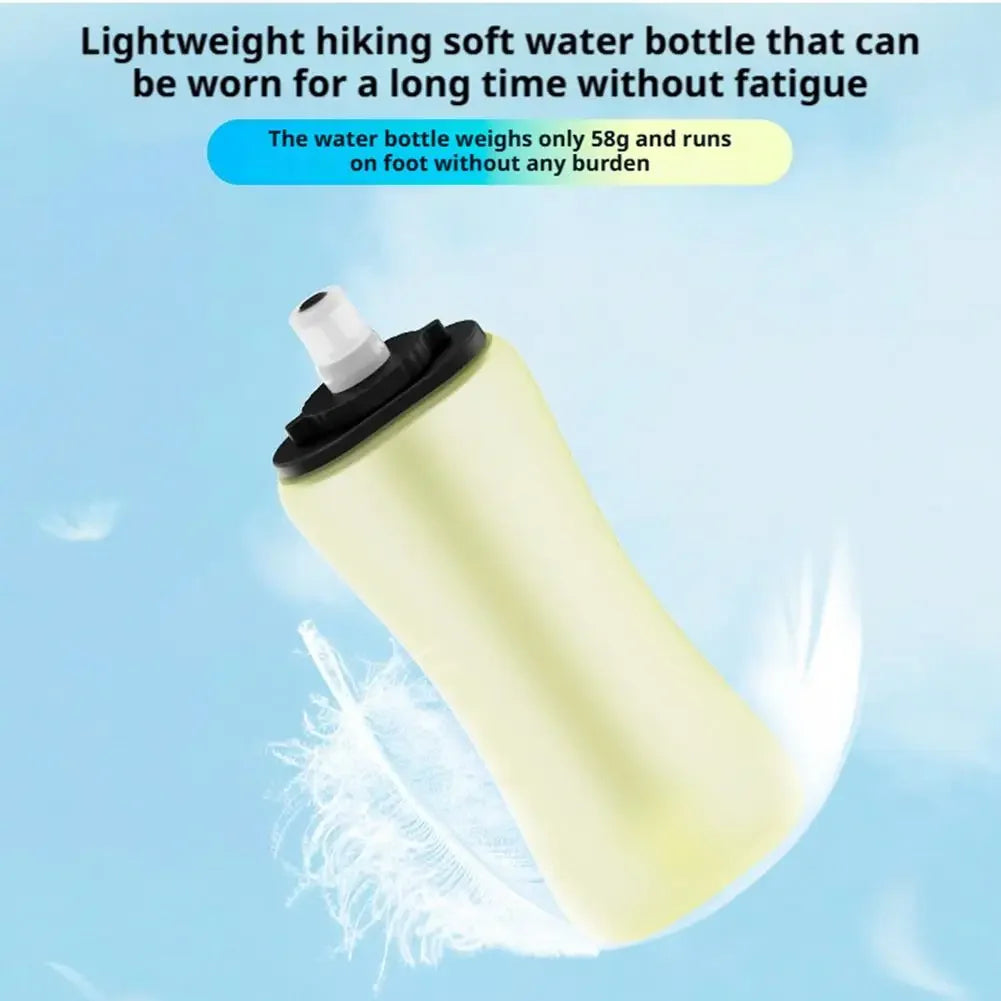 Foldable Wrist Water Bottle 12oz/350ml Hands-Free Silicone Sports Bottle BPA-Free Leakproof Running/Cycling/Climbing Hydration Peaceful Pleasures Health and Wellness
