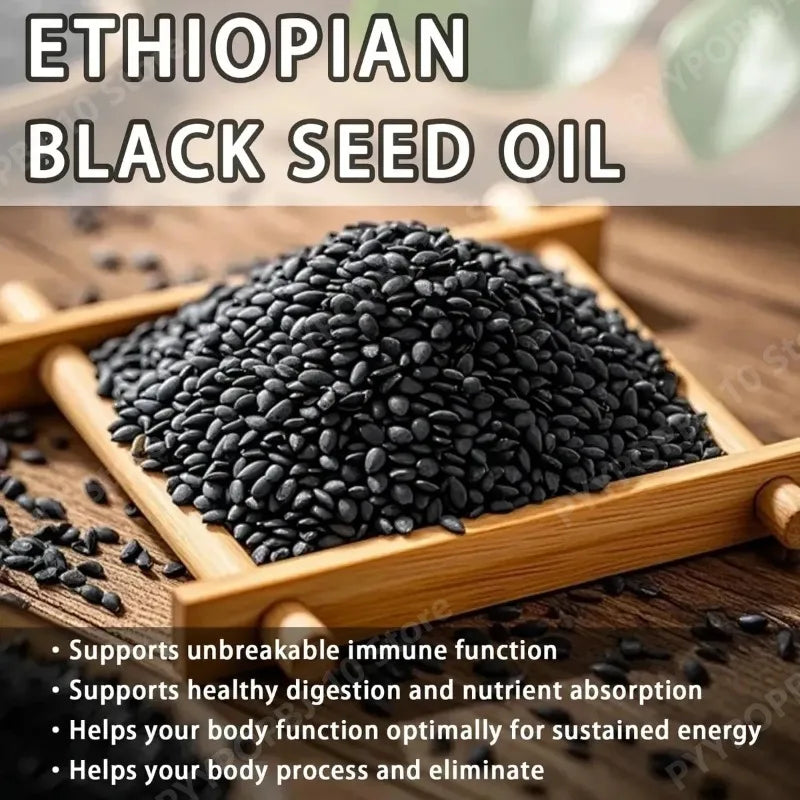 Black Seed Oil 800mg Capsules | 100% Ethiopian Pure | 60 Softgels