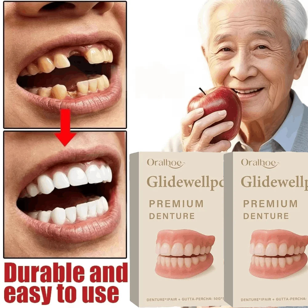 Reusable Silicone Fake Teeth Veneers – Upper & Lower Set