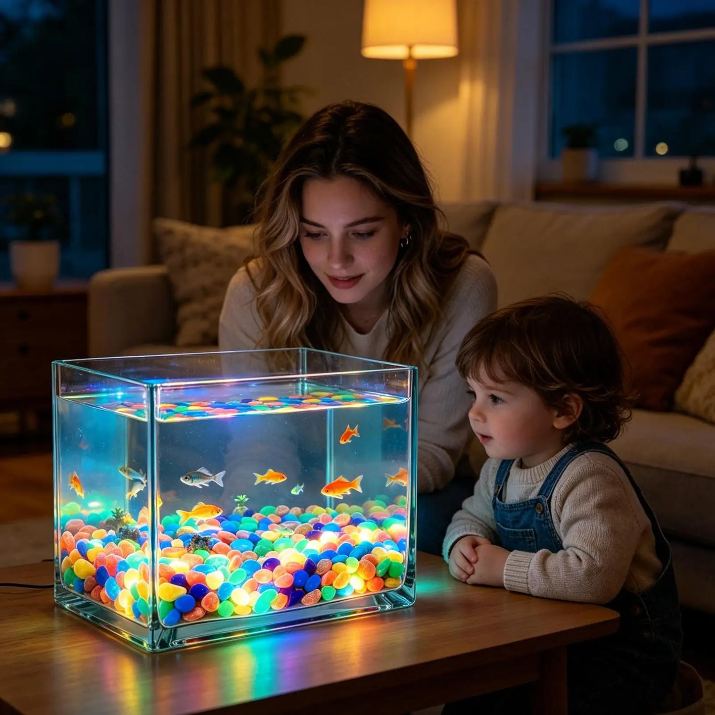 Glow in the Dark Stones 1000pcs – Luminous Garden & Aquarium Rocks