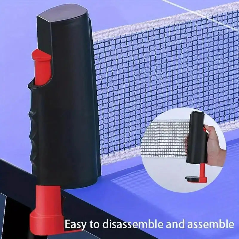Retractable Ping Pong Net Portable Table Tennis Training Net Rack Universal Anywhere Practice Exercise Equipment Peaceful Pleasures Health and Wellness