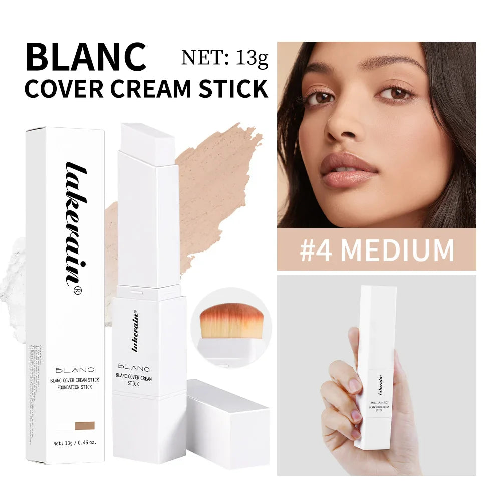 Blanc Cover Foundation Stick with Brush – Buildable, 5 Shades