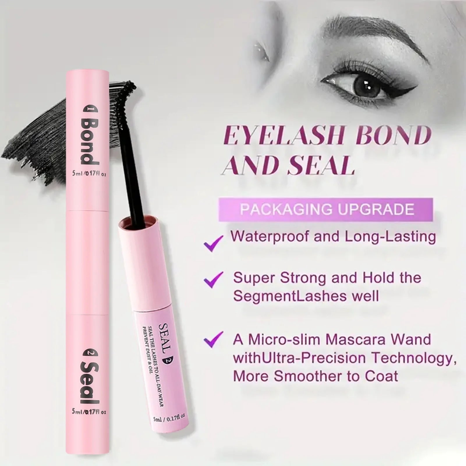 Lash Bond and Seal 5ml Individual Lashes Glue and Seal Super Strong Hold Lash Extension and Lash Glue Remover Tweezers Kit Peaceful Pleasures Health and Wellness