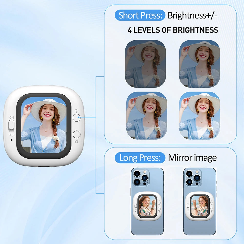 Selfie Monitor Screen Clip for iPhone – Rear Camera Vlog Peaceful Pleasures Health and Wellness