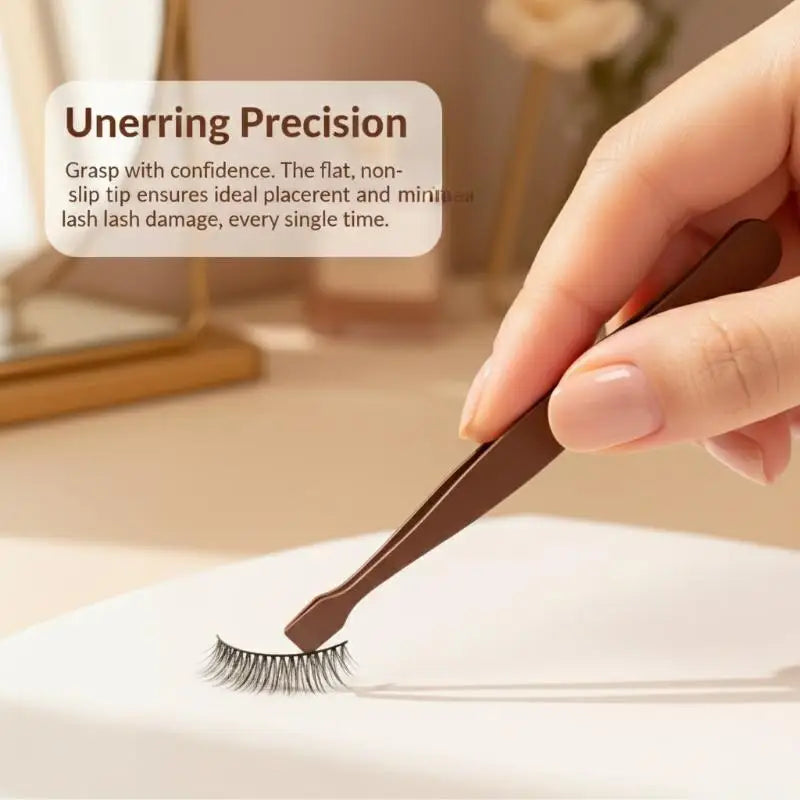 Non-Slip Eyelash Cluster Tweezers | Pro False Lash Applicator