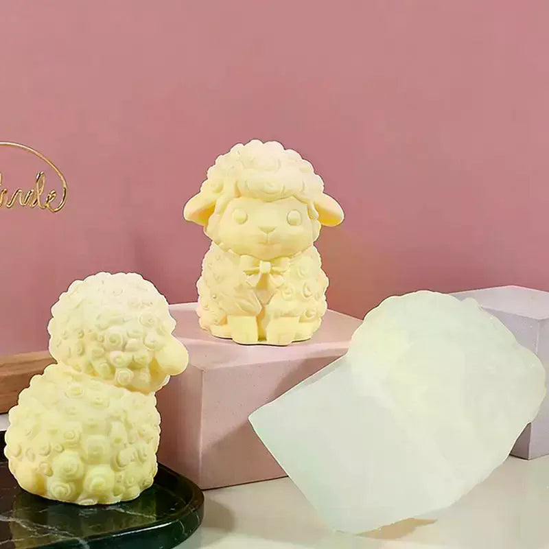 3D Fluffy Sheep Silicone Mold – Candle, Soap, Resin & Baking
