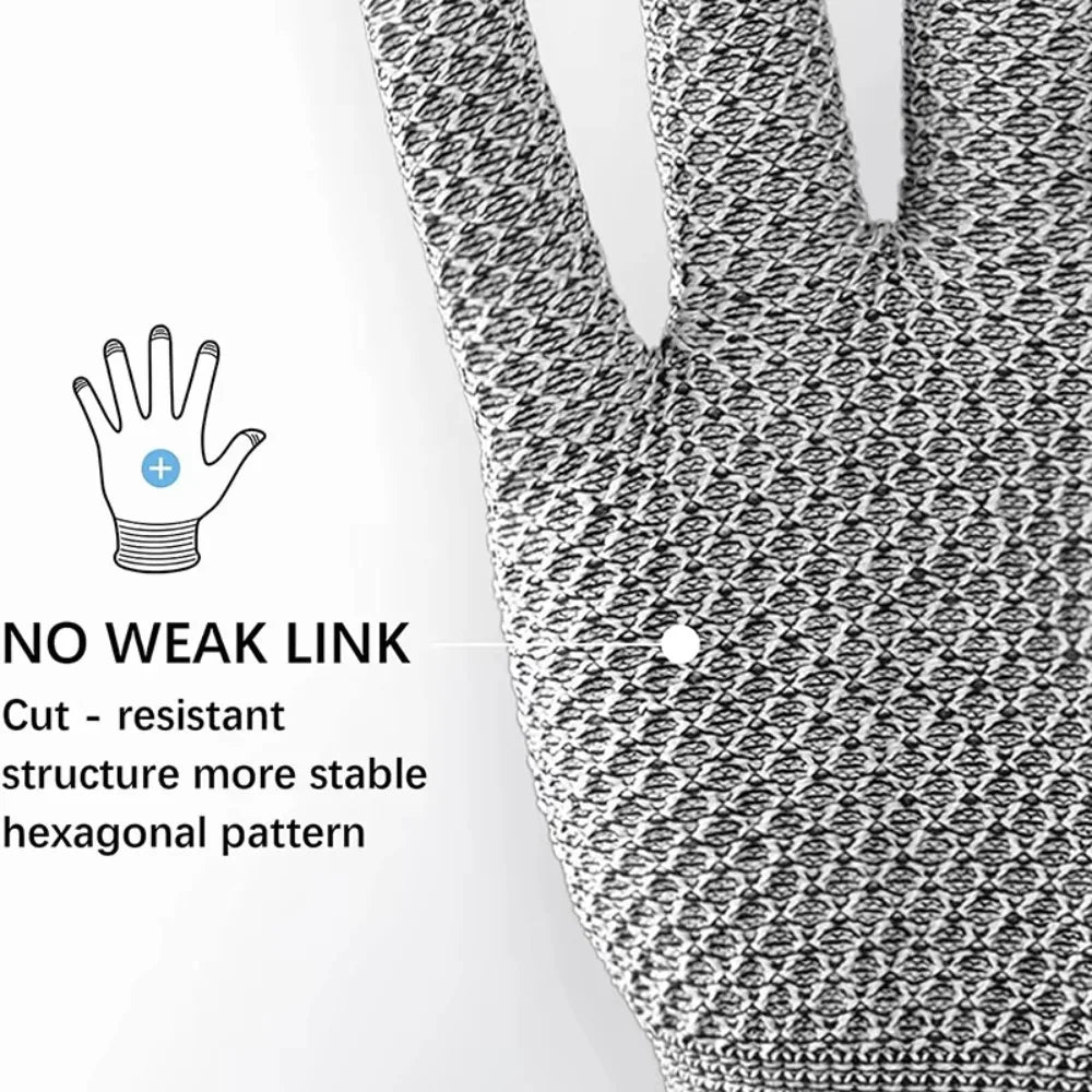 5-level Protection Anti Cutting Gloves Glass Cutting Resistant High Protection Industrial Gloves Professional Kitchen Gloves Peaceful Pleasures Health and Wellness