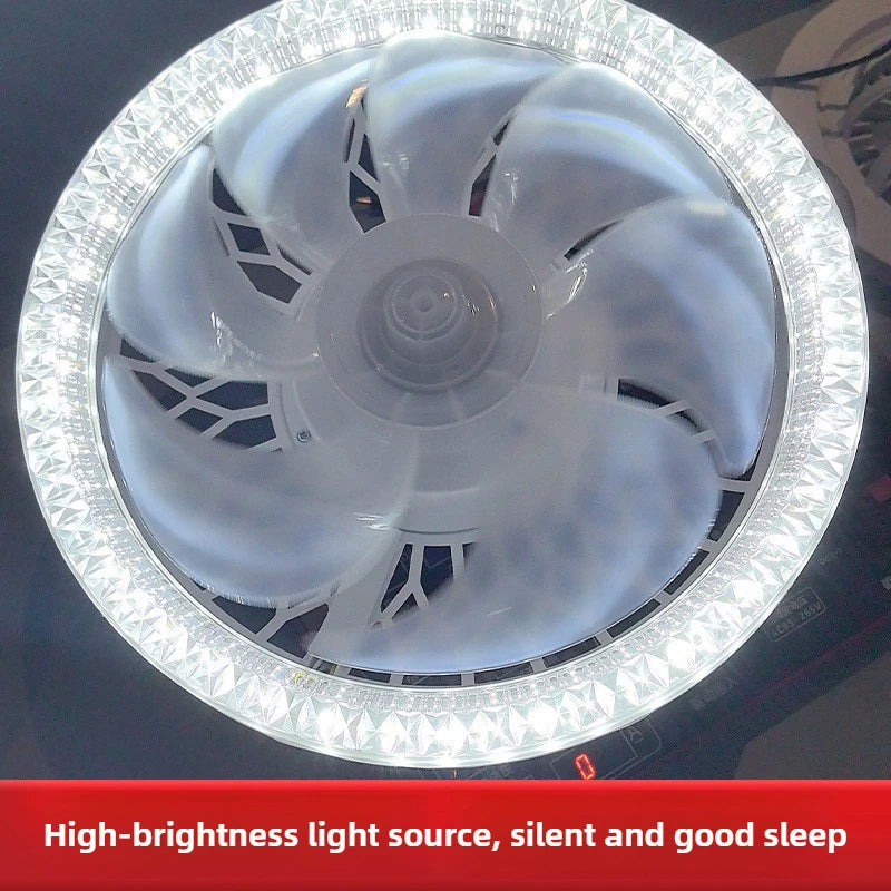 Silent Ceiling Fan with Light Remote Control, LED Household All-in-One Fan Light for Living Room Indoor Lighting, Energy Peaceful Pleasures Health and Wellness