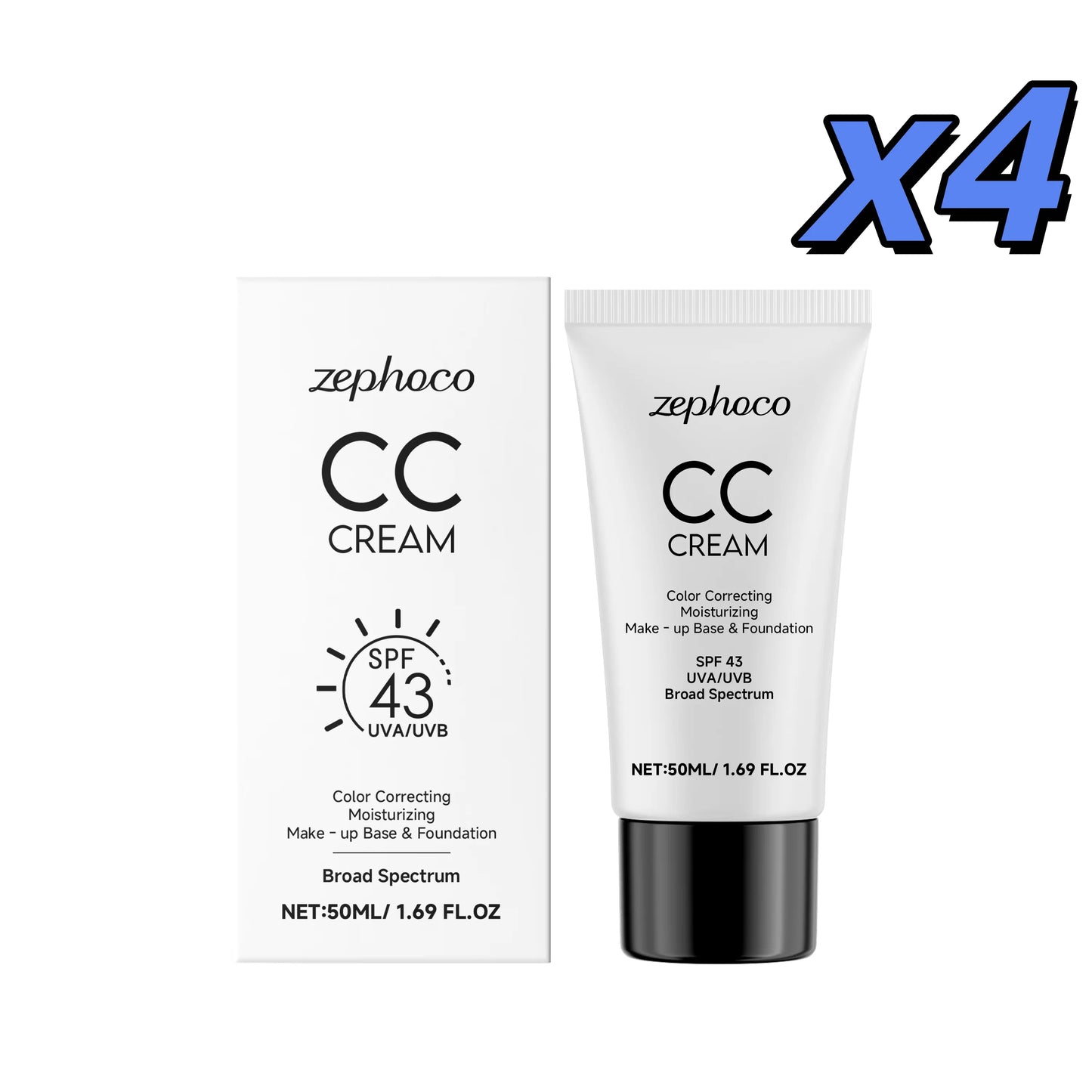 Zephoco CC Cream SPF43 Hydrating Foundation – Even Skin Tone