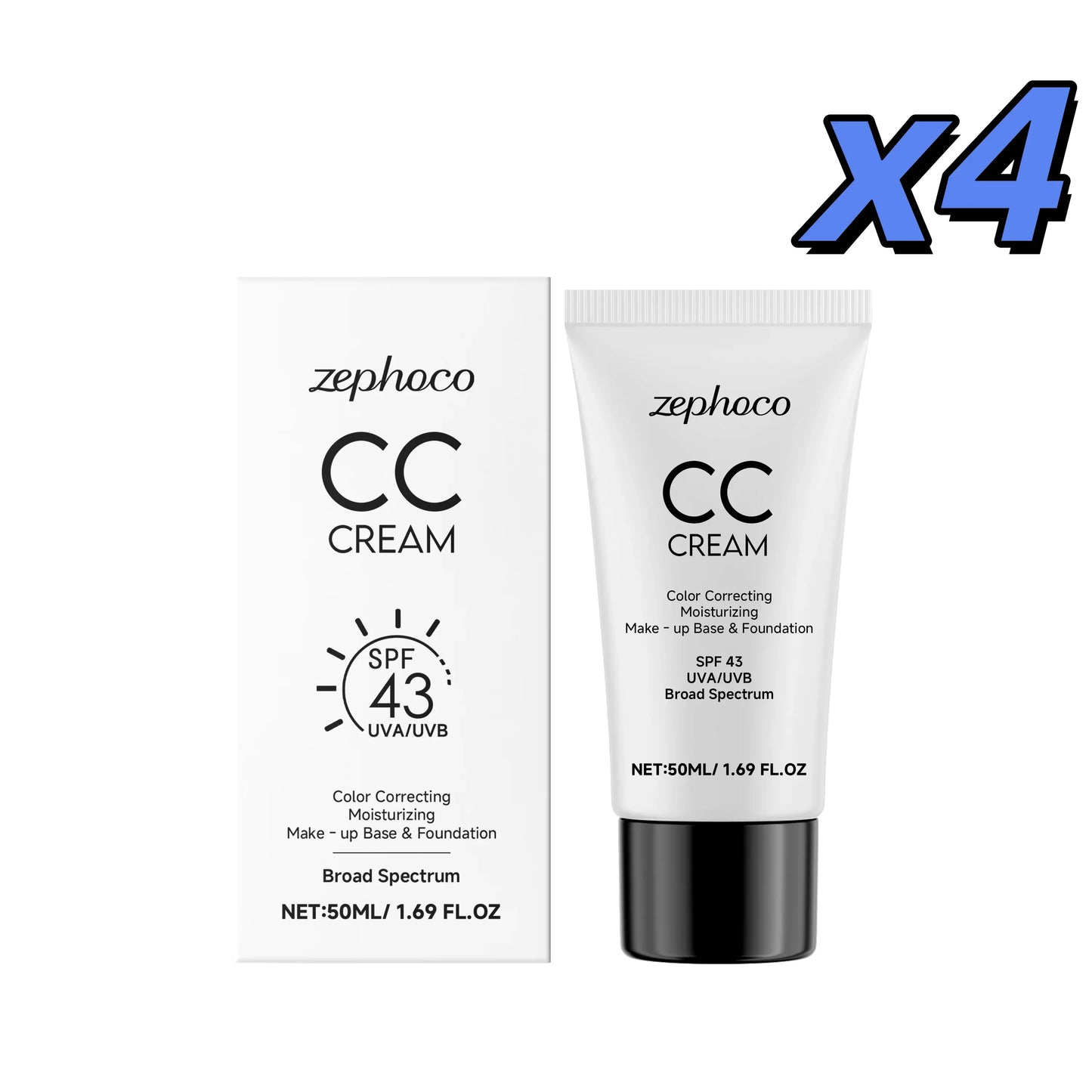 Zephoco CC Cream SPF 43 – Hydrating Foundation, 50ml