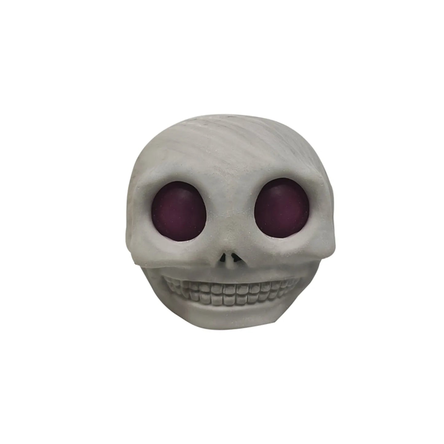 Halloween Squeeze Toys Skull Stress Ball Halloween Squishy Toys Skeleton Head Ugly Cute Bursting Eyes Wacky Creations Kid Toys Peaceful Pleasures Health and Wellness Gray One Size