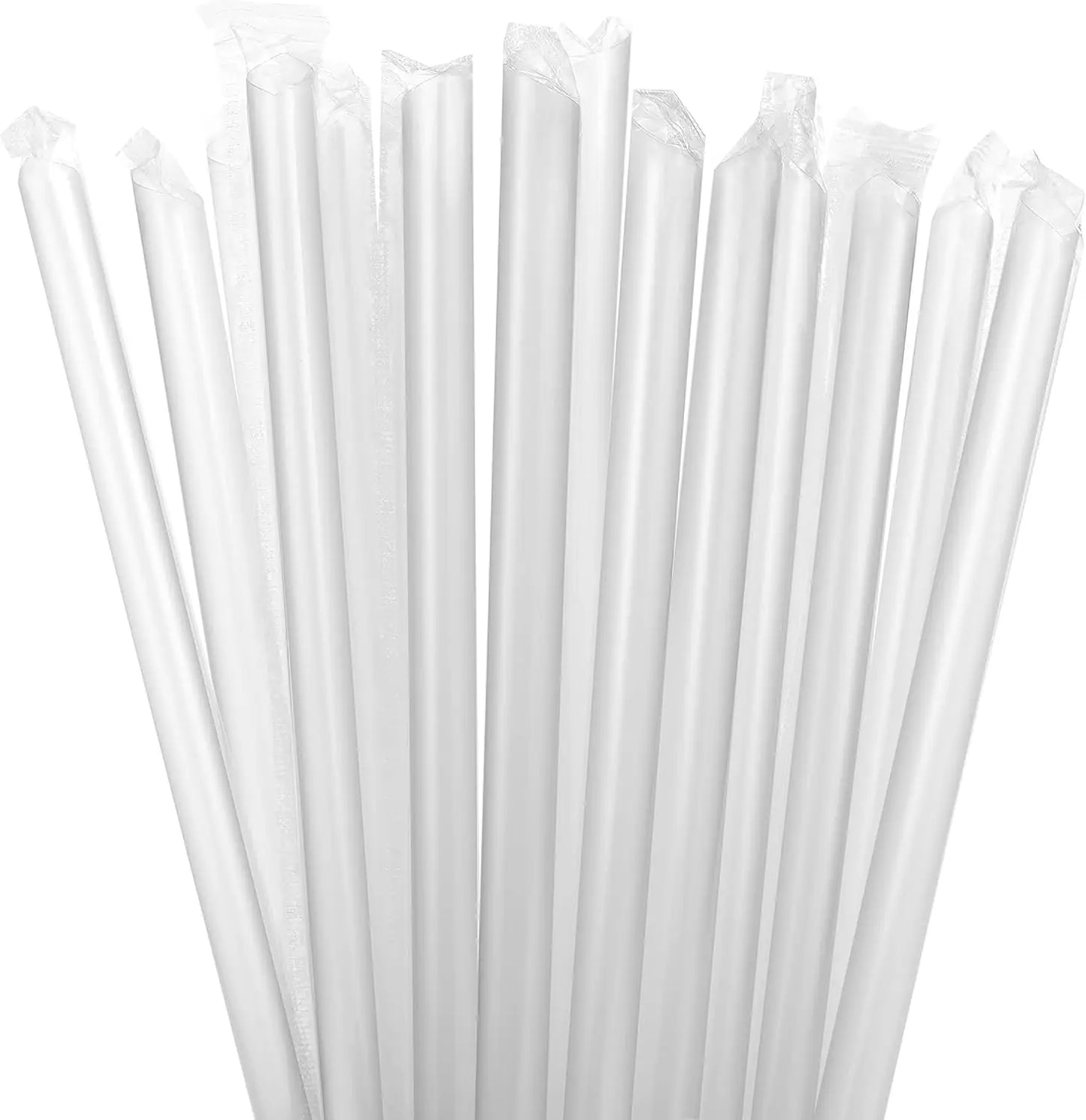 Disposable Plastic Straws 7.75 Inch Individually Wrapped and 11mm Wide Jumbo Plastic Boba Straws -Straight or Bended Straws Peaceful Pleasures Health and Wellness