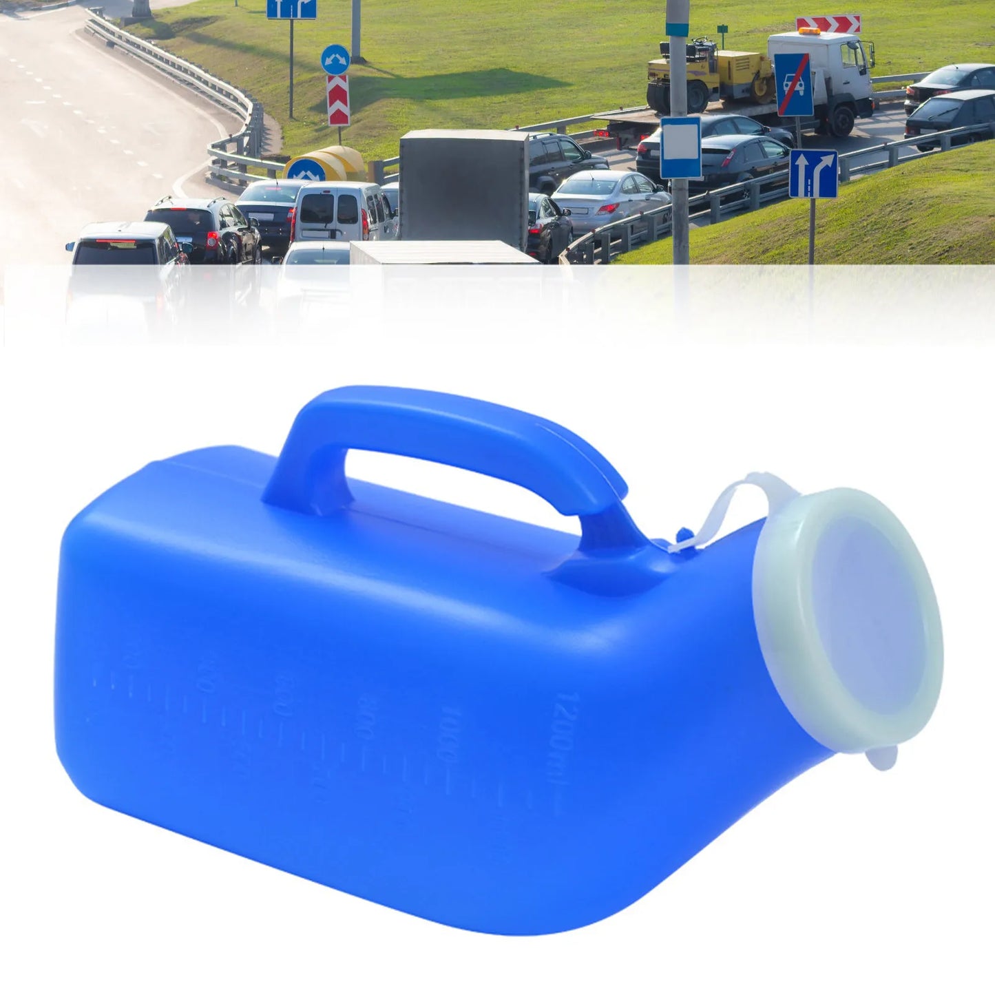 Portable Male Urinal Bottle 1200ml – Travel, Camp & Home Portable Urinal Bottle Peaceful Pleasures Health and Wellness