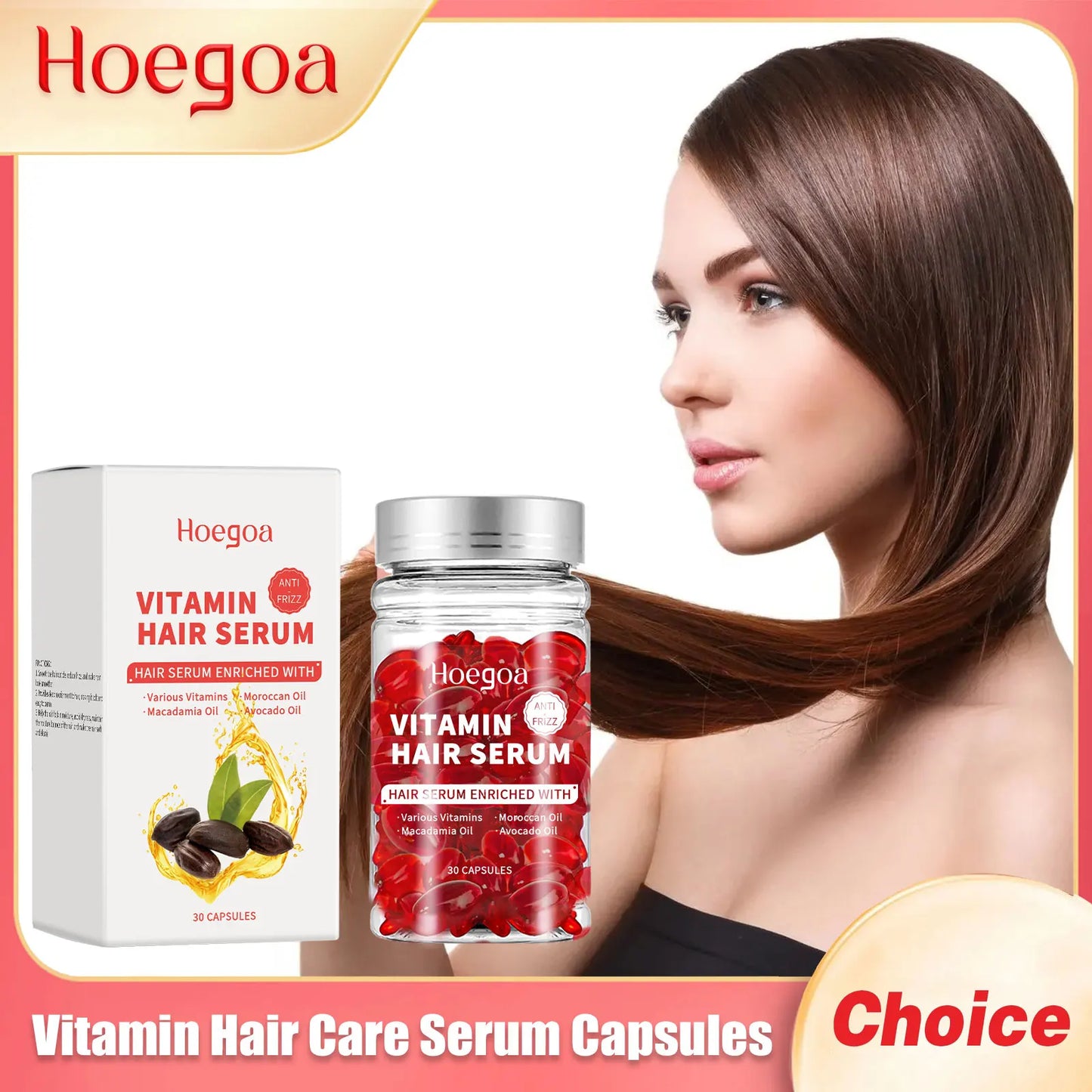 HOEGOA Vitamin Hair Growth Oil Capsules | Nourish & Thicken