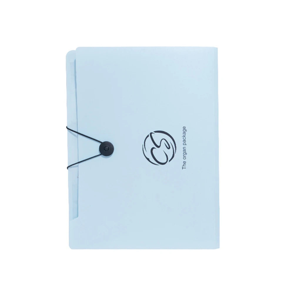 Handheld Organ Bag Folder A4 Large Capacity Student Exam Paper Storage Bag 13 Layers Ticket File Classification Storage Bag Peaceful Pleasures Health and Wellness Blue