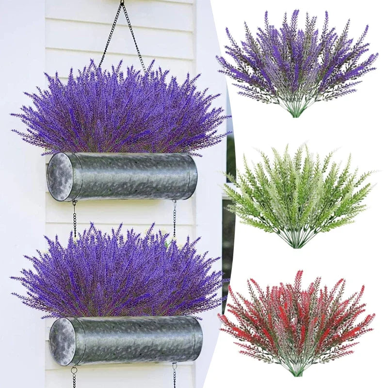 UV Resistant Lavender Artificial Flowers | Outdoor Garden Decor