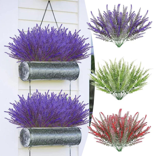 UV Resistant Lavender Artificial Flowers | Outdoor Garden Decor