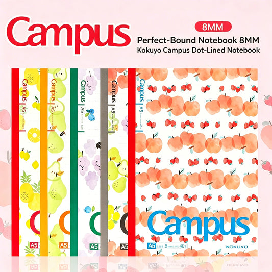 KOKUYO Campus A5 Notebook Dot-lined Ruled 40 Pages Fruit Series Peaceful Pleasures Health and Wellness 1 pcs random