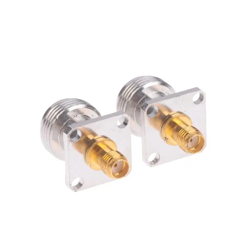 2Pcs 4-Hole Panel Zinc Alloy RF Connector Adapter N Female Jack To SMA Female Jack RF Coax Adapter Convertor Peaceful Pleasures Health and Wellness