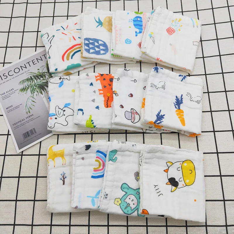 Baby Muslin Washcloths 6-Layer Cotton | Soft Newborn Face Towel 2pk