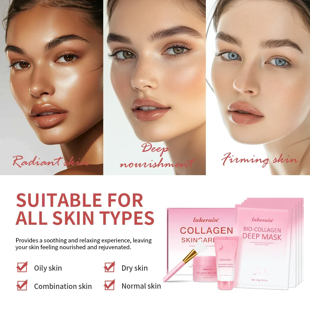 Collagen Night Mask & Jelly Cream Skincare Set – Deep Hydration