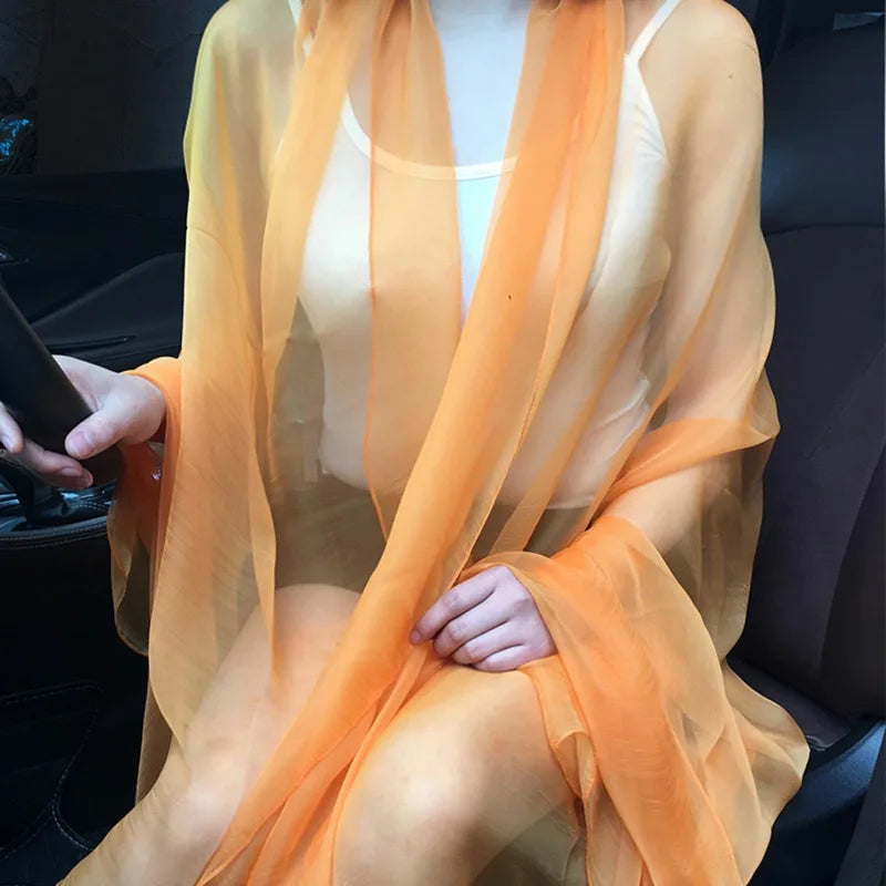 Women's Chiffon Shawl Wrap – Lightweight Summer Sunscreen Scarf
