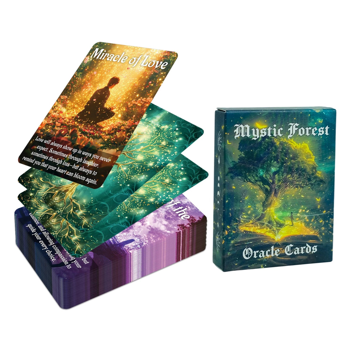 50PCS Tarot Cards with Forest God Design for Party Games and Family Entertainment Peaceful Pleasures Health and Wellness T01043015