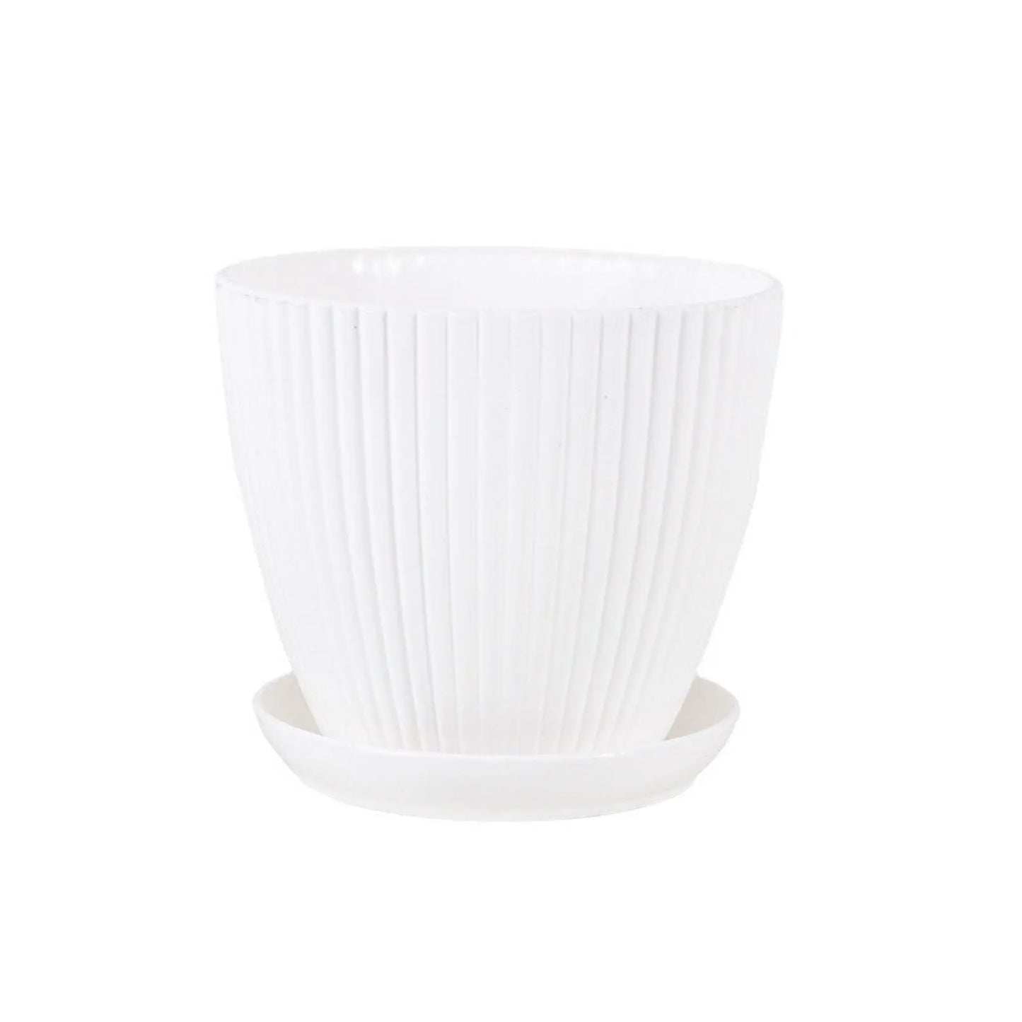 Resin Indoor Planter Flower Pots Wide Mouth Garden Pots Great for All House Plants Peaceful Pleasures Health and Wellness White 190