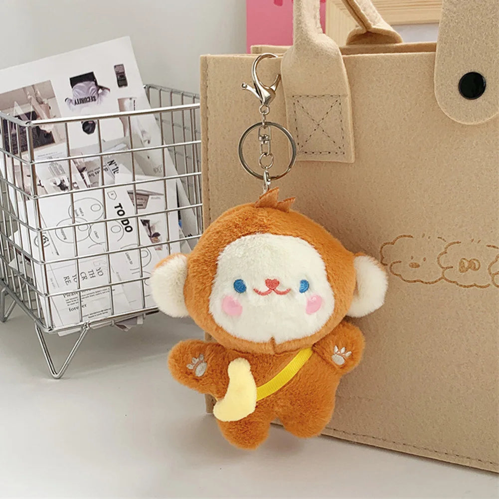 12cm Little Monkey Key Chain,Adorable Plush Charm Versatile Keychain Bag Charm For Kids Adults,Daily Use Handbag Decoration Peaceful Pleasures Health and Wellness