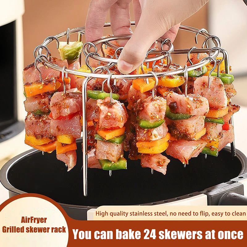 Air Fryer Vertical Skewer Rack – Stainless Steel, 12 Needles