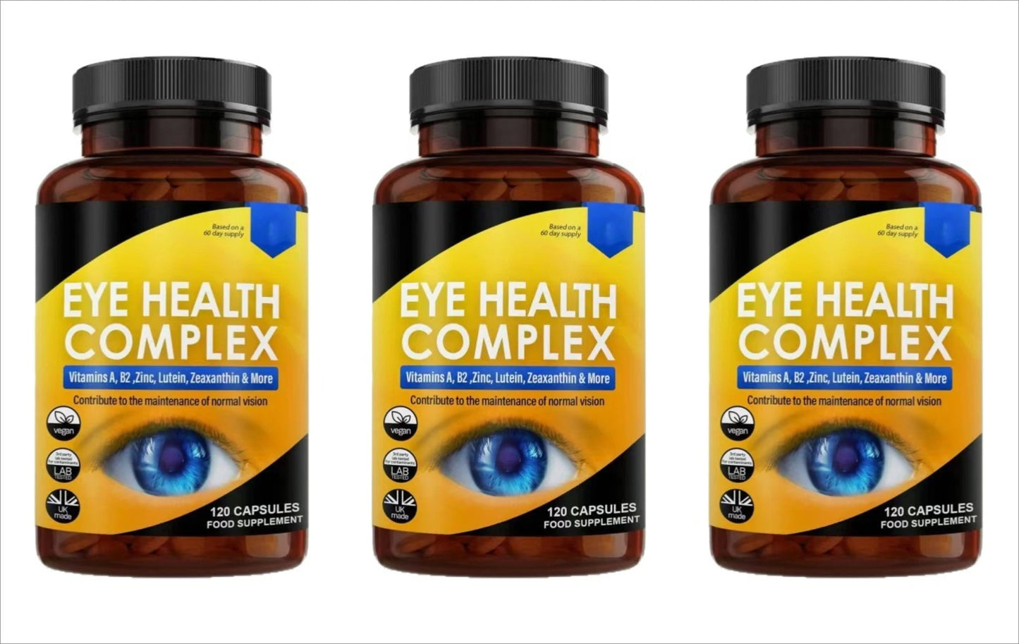 Eye Health Complex Lutein Zeaxanthin Vitamin A B2 Zinc – 120 Caps