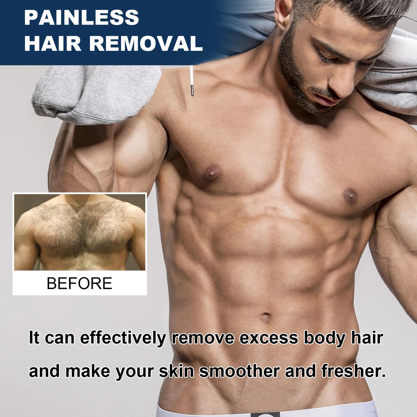Men's Painless Depilatory Cream – Chest, Arm, Leg & Back | 60g