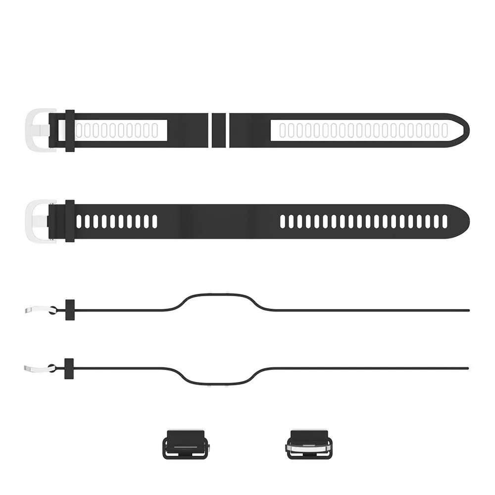 Simple Solid Color Silicone Strap For The Hume Band Smart Wristband The Strap Feels Comfortable On Your Wrist Peaceful Pleasures Health and Wellness Black and white