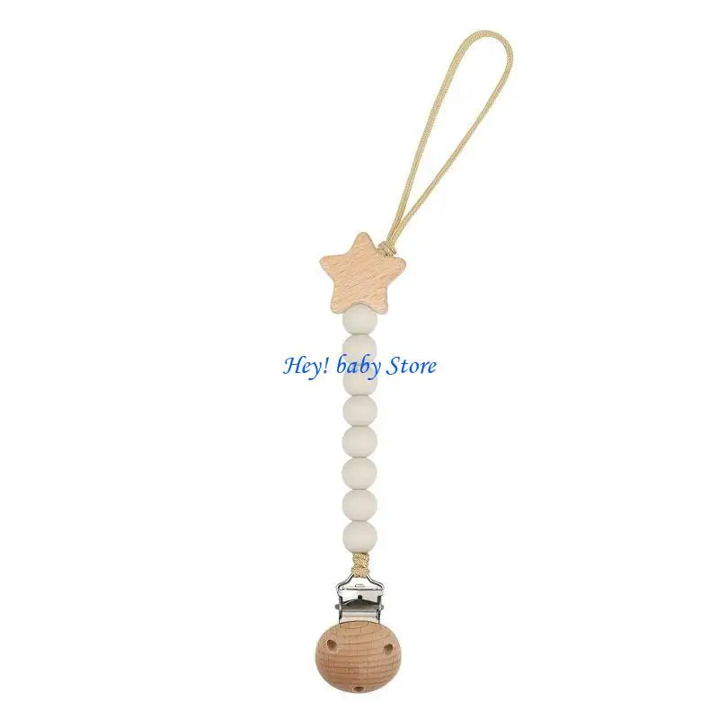 Silicone Bead Baby Pacifier Clip | Teething & Soother Holder